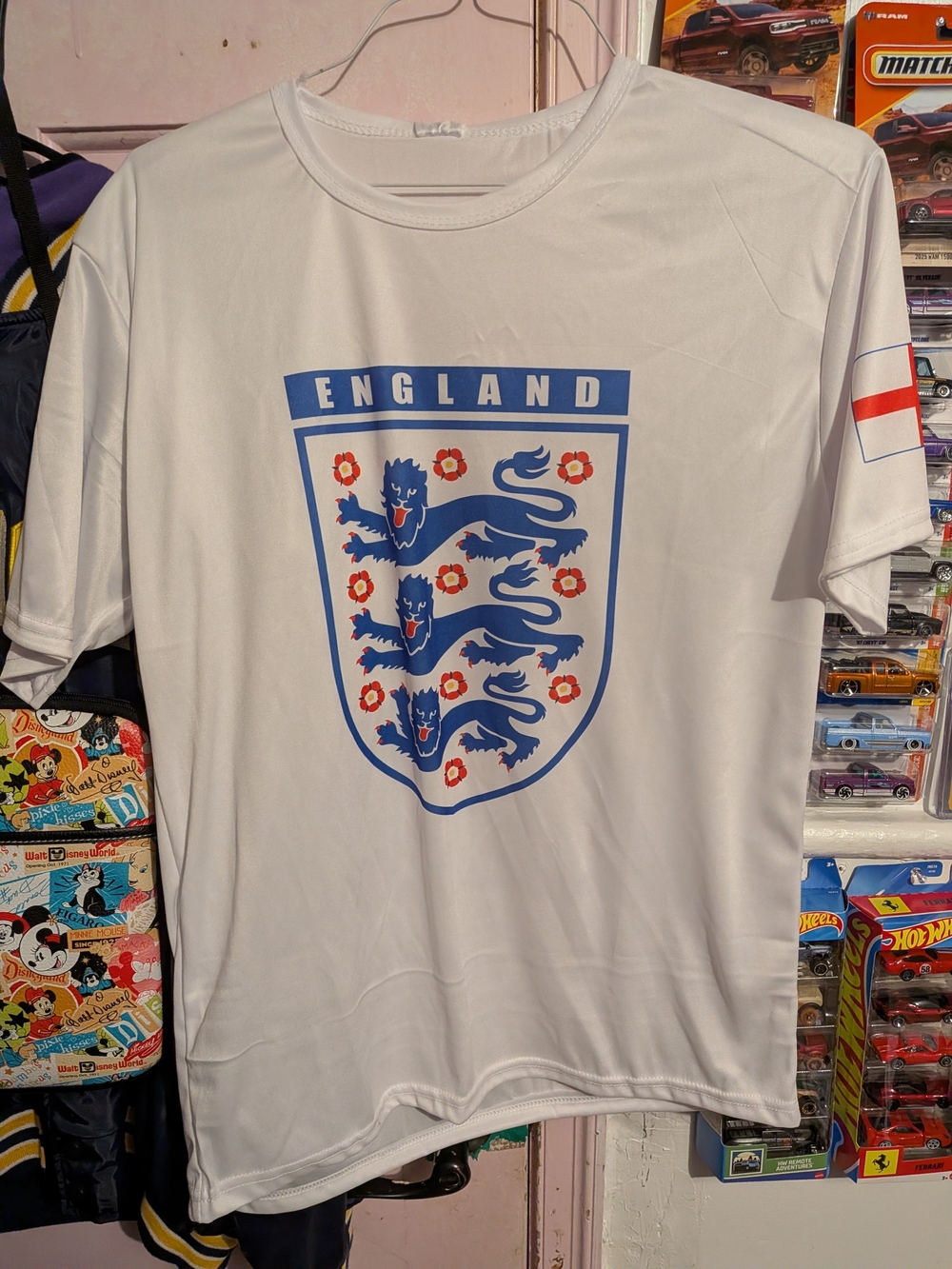 England Crest Short-Sleeve Men's T-Shirt - White/Blue